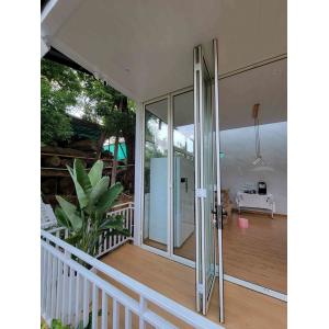 Modern Aluminum Tempered Glass Door , Powder Coated Bi Fold Aluminium Doors