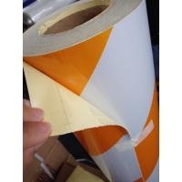 China White And Orange Reflective Tape Sheets , Retro Reflective  Stickers 1.24m*45.7m / roll on sale