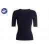 China Shoulder Gold Metal Button Womens Knit Pullover Sweater Summer Ribbed Top wholesale