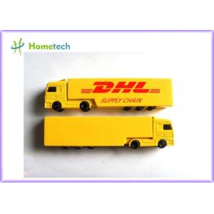 Yellow Creative Truck Plastic USB Flash Drive 8GB For Advertising Gift