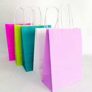 China Foldable Gravure Printing CMYK Kraft Paper Handles Bags supplier