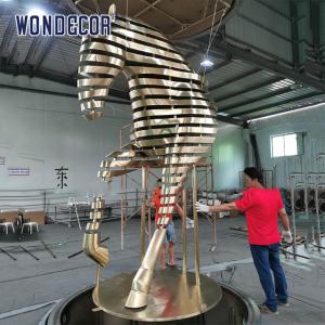 Large Scale Stainless Steel Sculpture Fabrication Public Art Abstract Slicing Horse