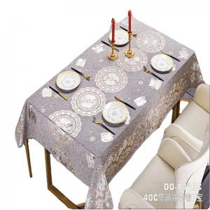Silver Soft Touch Top Seller Customized Non Woven Printed Tablecloth Reusable PVC Wedding Tablecloth Roll