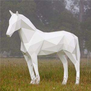 China Large Metal Horse Garden Animal Sculptures Realistic Geometry For City supplier