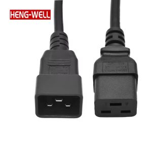 Heavy-Duty 16A 20A 250V 2.5mm2 6 Ft (1.83 M) Power Cord for Computer C19 C20 Immersion Cooling System Male Female IEC End Type