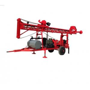 200m Portable Borehole Drilling Machine , Water Well Drilling Trailer With 2 Wheels