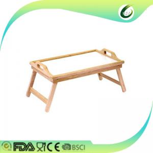 China Natural cheap folding stand wooden bamboo serving tray with legs supplier