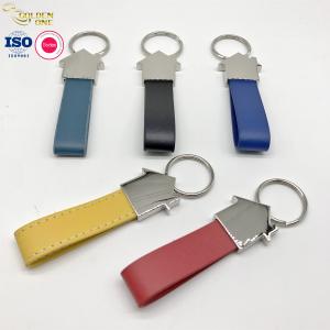 Business Car PU Leather Key Chain Holder Zinc Alloy Souvenir House Shape