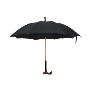 China Gold Frame Automatic Open Walking Stick Umbrella Waterproof supplier