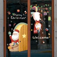 China 0.1mm Electrostatic Window Stickers Santa Claus Wall Stickers For Party on sale