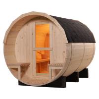 China Popular Pine Outdoor Wooden Barrel Sauna For 2 - 4 Person on sale