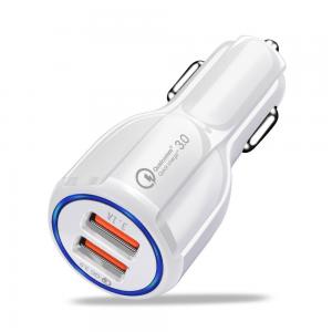 China QC3.0 Fast Car Charger , Dual Usb Car Charger Fireproof Multi Protection supplier