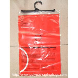 Customized Plastic Hook Bags , Press Stud Garment Plastic Bag