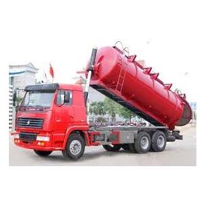 China Red Diesel Sewage Suction Truck 6 Cubic Meters with 5m Suction Depth , EURO II supplier