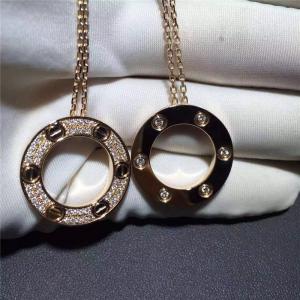 China  Love Necklace 18K Yellow Gold , Pave Diamond Necklace B7058400 supplier