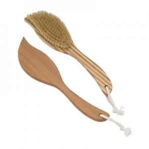 Leaf Shape Head Bamboo Bath Body Brush Natural Bristle Brushes