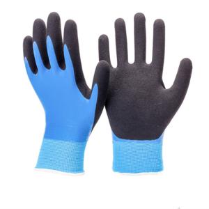 China ZM 13 Gauge Flexible Fish Mitts Smooth Nitrile Fully Coated And Sandy Nitrile Plam Coated Water Proof Double Dipped Glov supplier