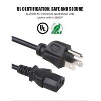 China Black Jacket American Power Cord 125V 16AWG For Electronic Device UL 3 Pin Plug on sale