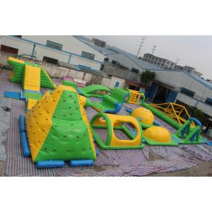 Yellow And Green Giant 0.9mm PVC Inflatable Water Park Floating Sea Or Lake Aqua Park
