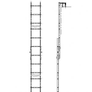 Anti-corrosive Marine Draft Ladder , Boat Boarding Ladders Surface Oxidated