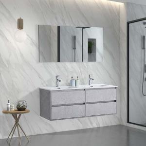 China Allure European Style Bathroom Furniture Cabinets Floating Bath Top Double Sink supplier