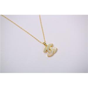 China Pendent Long Chain Hip Hop Plated Jewelry Pendant Necklace 18K Gold Plated for Silver + Zircon supplier