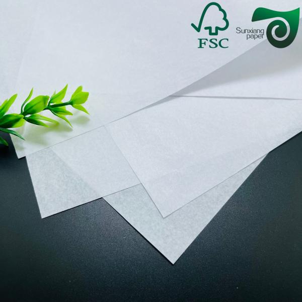 FSC Width White Translucent Tissue Paper Roll  For Fruit Wrapping 15gsm 17gsm