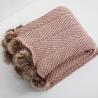 China Y-F Home Decor New Nordic Style Soft Fluffy Chenille Knitted Pom Pom Tassel Sofa Throws Plush Couch Crochet Blanket wholesale