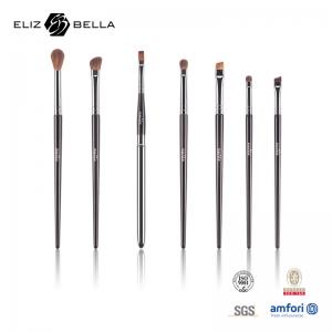 7pcs Eye Makeup Brush With Black Wooden Handle, Design For Professional Makeup Artist Or Daily Use Makeup Tools