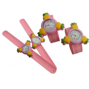 led Children's fruit spinning pineapple clap silicone watch bracelet gift custom logo cartoon clap quartz literal