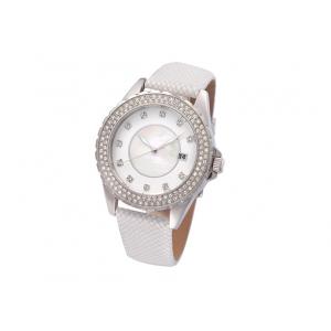 China Women Quartz Stone Watch ,  Timepieces White Quartz Watch Stainless Steel Case supplier