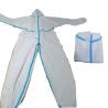 China S-5XL CE Type 4 5 6 Non Woven Microporous Coverall With Stick Strip Protective Safety wholesale
