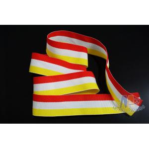 China Fashional Design Custom Award Ribbons , Medal Neck Red/White/Yellow Ribbons wholesale