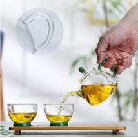 Portable High Borosilicate Glass Tea Set 2 Cups Tranparent Color