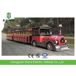 China 42 Seater Mini Trackless Train With Metal Structure Beam 76 KW Rated Power Petrol Engine supplier