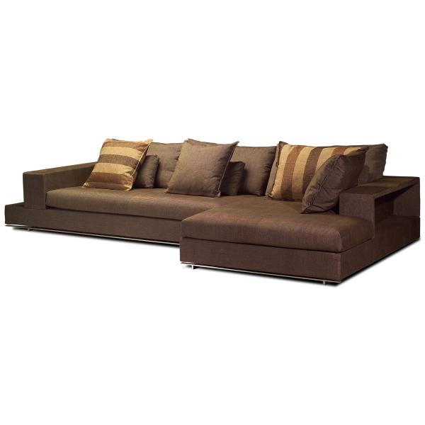 OEM Double Luxury Brown Fabric Modern Sofa Sleepers Sets with Chaise
