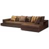 OEM Double Luxury Brown Fabric Modern Sofa Sleepers Sets with Chaise