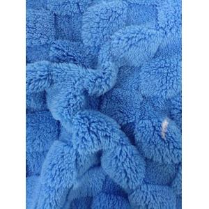 150cm-170cm Deep blue double-sided recycled jacquard plaid cotton velvet