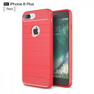 China Red Anti Drop TPU Cell Phone Case Used For Iphone 8 Plus Hybrid Dual Layer Design supplier