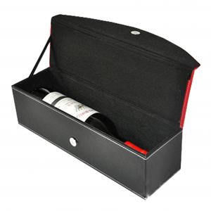 Коробка кожаного подарка вина упаковывая с закрытием кнопки и стойкой Ribbion
