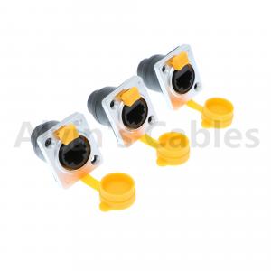 China Alvin's Cables RJ45 Waterproof Connector Sockets IP65 Ethernet Panel Mount RJ45 Connector 3 Pcs supplier