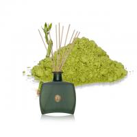 China Air Fresheners Green Rattan Sticks Reed Diffuser In Green Glass Bottle on sale