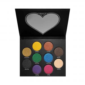 10 Color Pigments Empty Paper Makeup Palette With Heart Shape Mirror