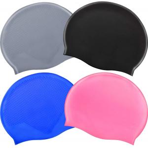 Waterproof Bathing Non Slip 100% Silicone Swim Caps For Long Hair