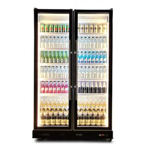 1200L Commercial Display Freezer Five Layer Black Swing Glass Door Beer Refrigerator 2 To 10 Degree