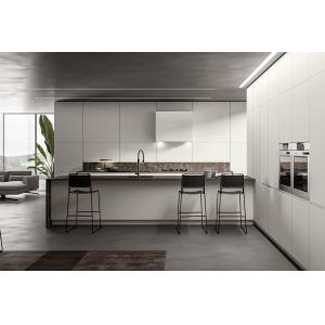 L shaped PET Kitchen Cabinets Customized White Modern Kitchen Cabinet