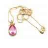 China Rose Gold Plated 925 Silver Pendant with 10mmx14mm Pink Cubic Zircon(PSJ0423) wholesale