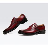 China ODM Oxford Genuine Leather Dress Shoes / Luxury Mens Monk Strap Shoes With 3cm Heel on sale