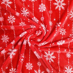 Super Soft Printed Flannel Coral Fabric 240GSM 100% Polyester For Christmas Use