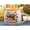 Yellow Duck 12 Oz single layer Mug With Spoon And Lid